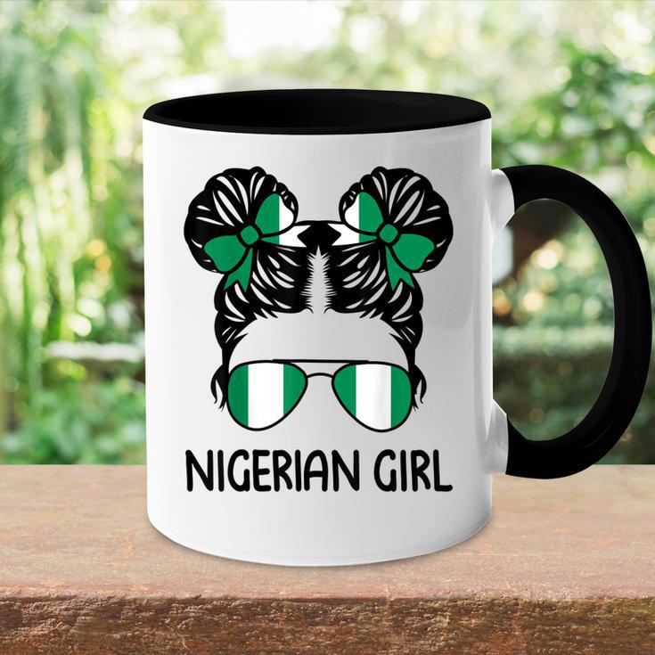 Nigerian Girl Messy Hair Nigeria Pride Patriotic Womens Kids Accent Mug