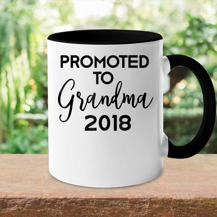 Pregnancy Announcement Promoted To Grandma Est 2018 Accent Mug
