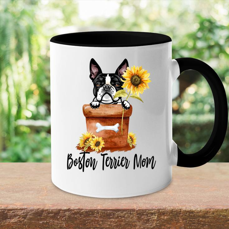 Sunflower Boston Terrier Mom Dog Lover Gifts Gift For Womens Accent Mug