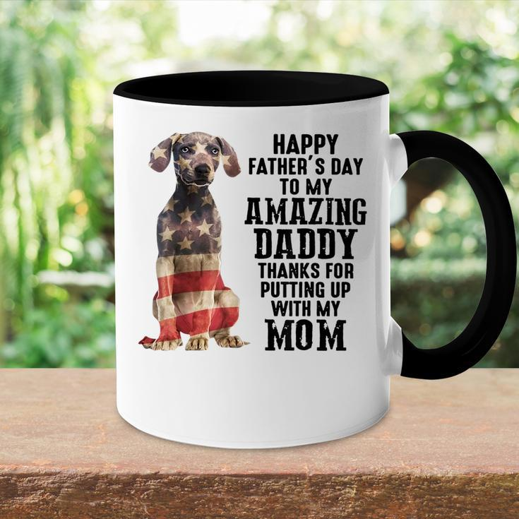 Us Flag Weimaraner Dad Happy Fathers Day To My Amazing Daddy Accent Mug