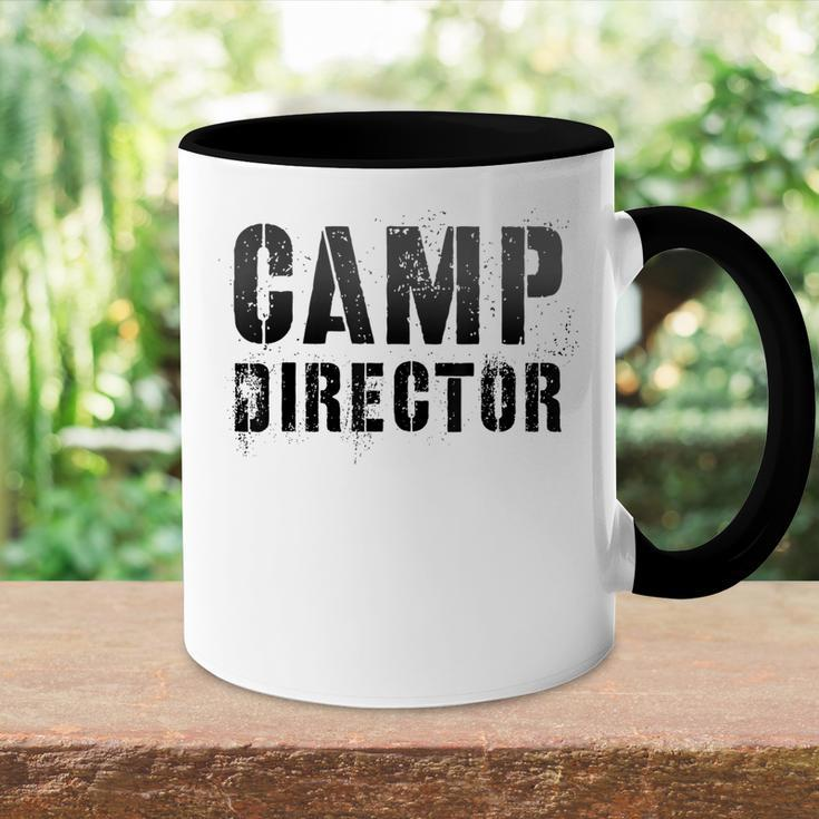 Vintage Camp Director Camping Host Chaos Coordinator Orange Accent Mug