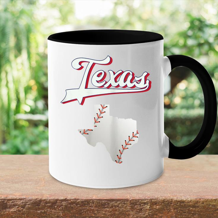 Vintage Texas Baseball Game Day Ranger Gift For Womens Accent Mug