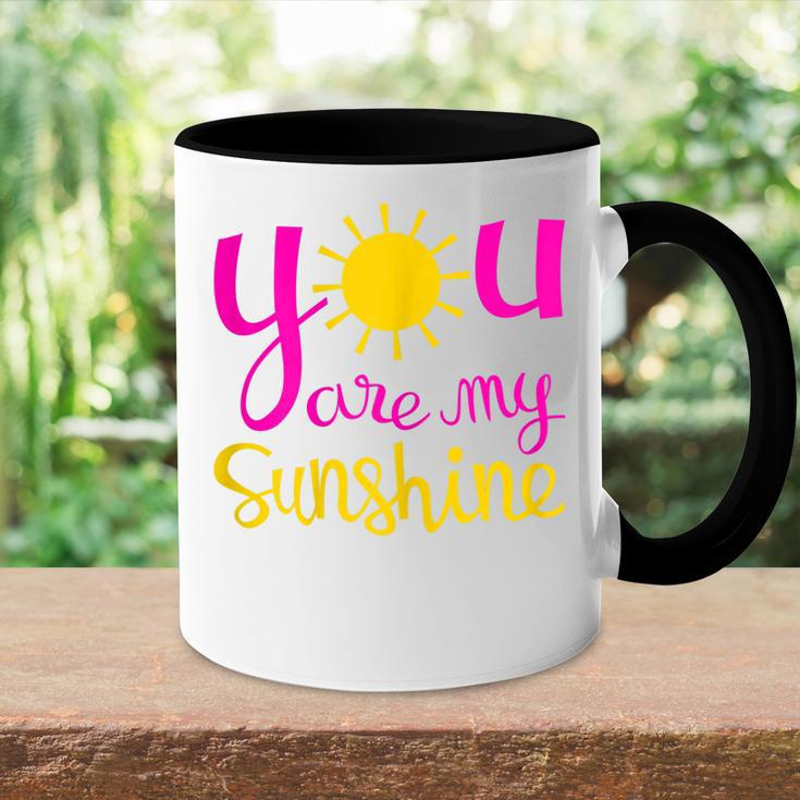 You Are My Sunshine For Women Pink And Yellow Gift For Womens Accent Mug