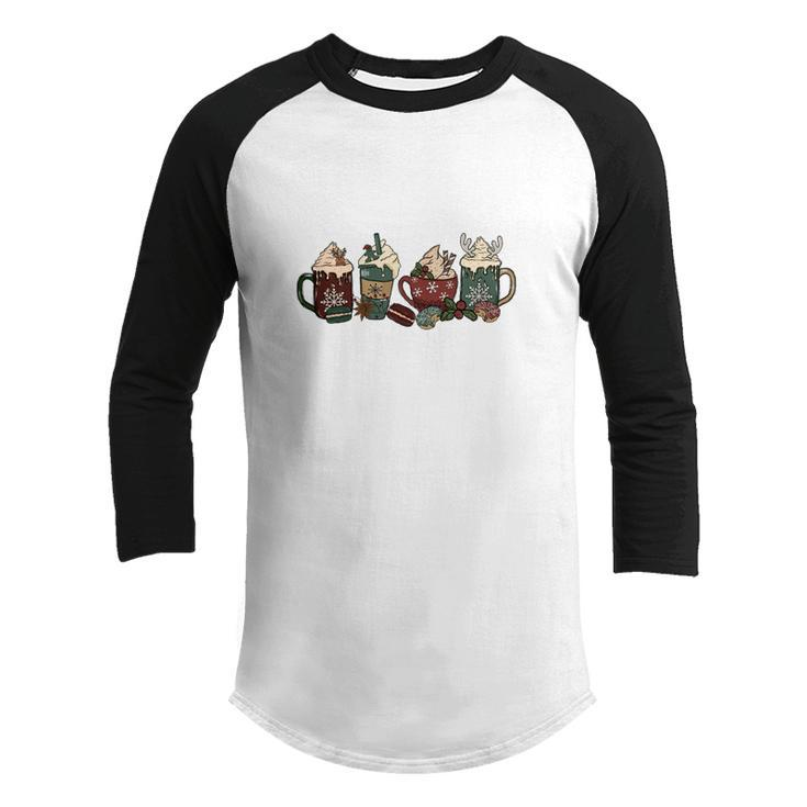 Christmas Latte Gift For Coffee Lover Youth Raglan Shirt