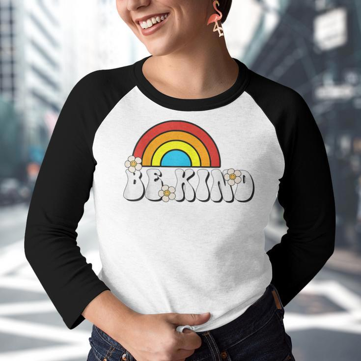 Be Kind Rainbow Orange Anti Bullying Unity Day Kids Youth Raglan Shirt