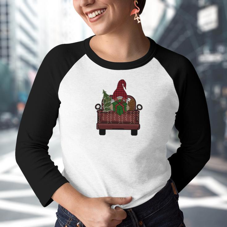 Christmas Gnomes Red Truck V2 Youth Raglan Shirt