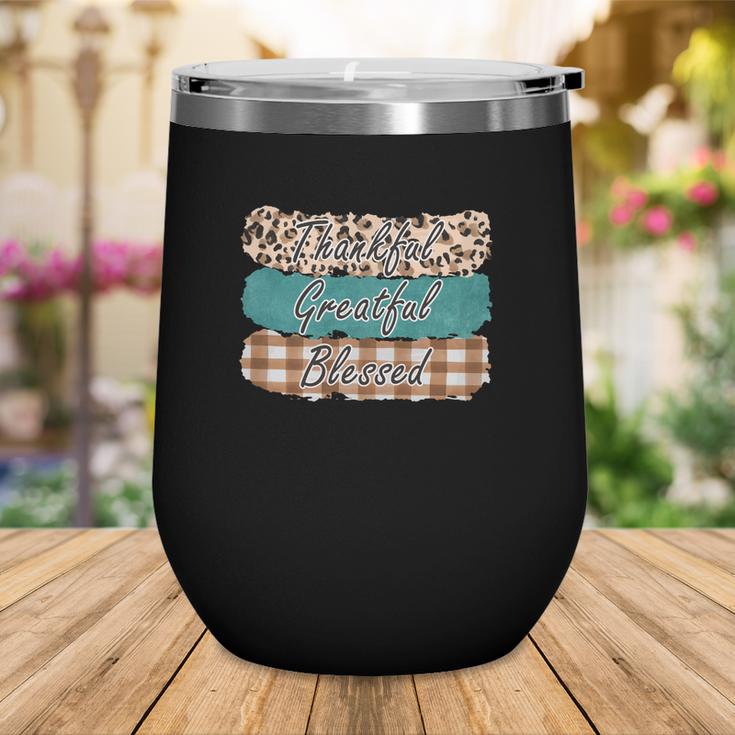 Fall Greatful Thankful And Blessed Autumn Gifts Wine Tumbler