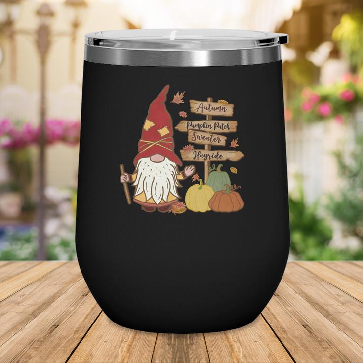 Funny Gnomes Family Pumpkin Patch Wine Tumbler