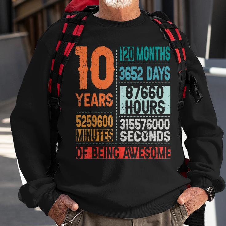 10 Years 120 Months Of Being Awesome 10Th Birthday Countdown Sweatshirt Gifts for Old Men