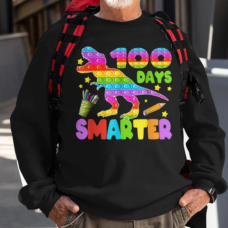 100 Days Smarter Teacher Or Student Pop It Dinosaur V2 Sweatshirt Gifts for Old Men