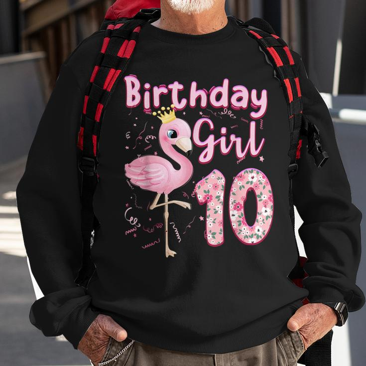 10Th Birthday Girls Flamingo 10 Years Old Tropical Flamingo Sweatshirt Gifts for Old Men