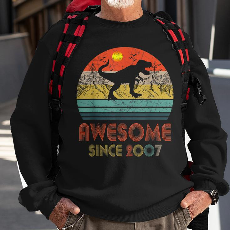 16 Year Old Gift Dinosaur Awesome Since 2007 16Th Birthday Sweatshirt Gifts for Old Men