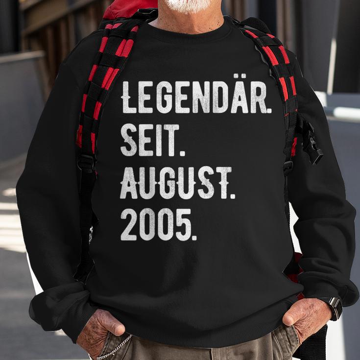 18 Geburtstag Geschenk 18 Jahre Legendär Seit August 2005 Sweatshirt Geschenke für alte Männer