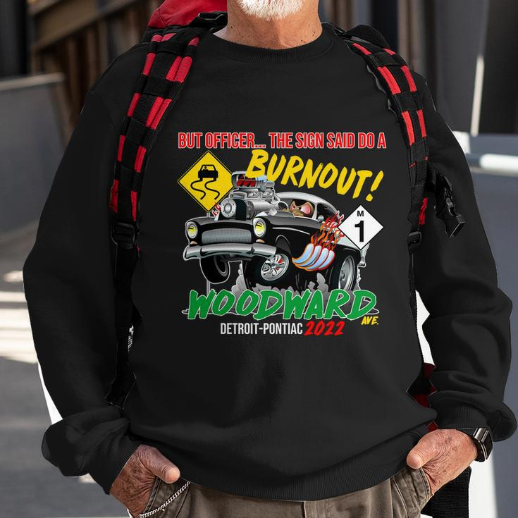 2022 Woodward Cruise Funny Burnout Officer Sweatshirt Gifts for Old Men