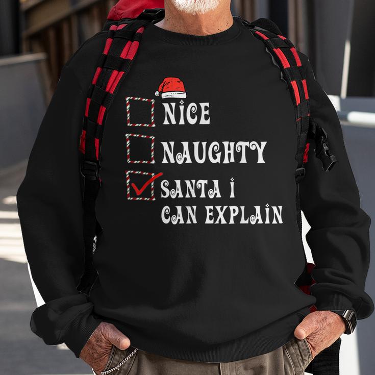 Nice Naughty Santa I Can Explain Pjs Christmas List Santa  Men Women Sweatshirt Graphic Print Unisex