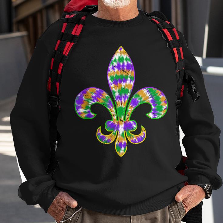 Fleur De Lis Mardi Gras Carnival Symbol New Orlean Tie Dye  Sweatshirt