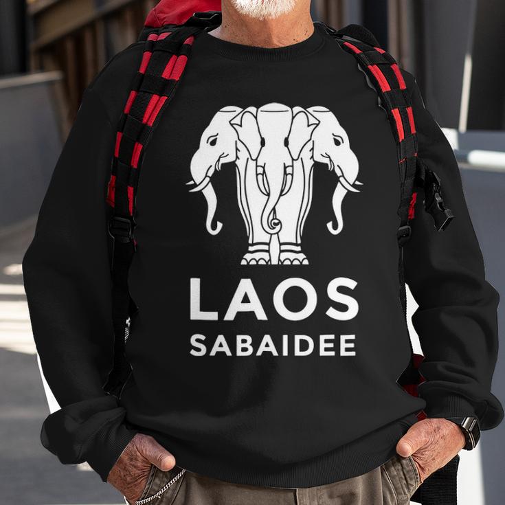 Laos Erawan  3 Headed Elephant Funny Laotian Gift Sweatshirt
