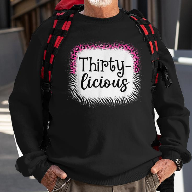 30Th Birthday Thirtylicious Pink Leopard & Zebra Print Sweatshirt Gifts for Old Men