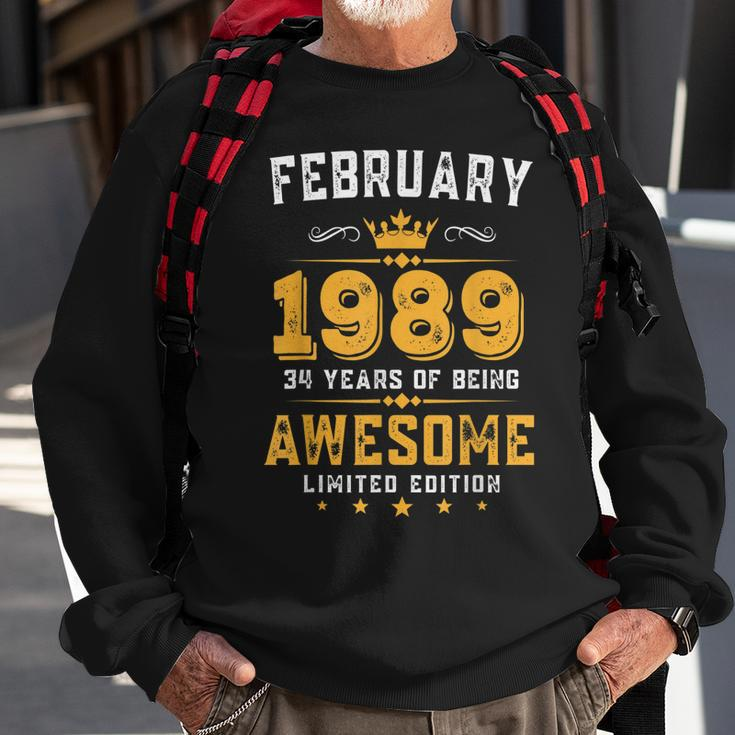 34 Years Old Gifts Vintage February 1989 34Th Birthday Sweatshirt Gifts for Old Men