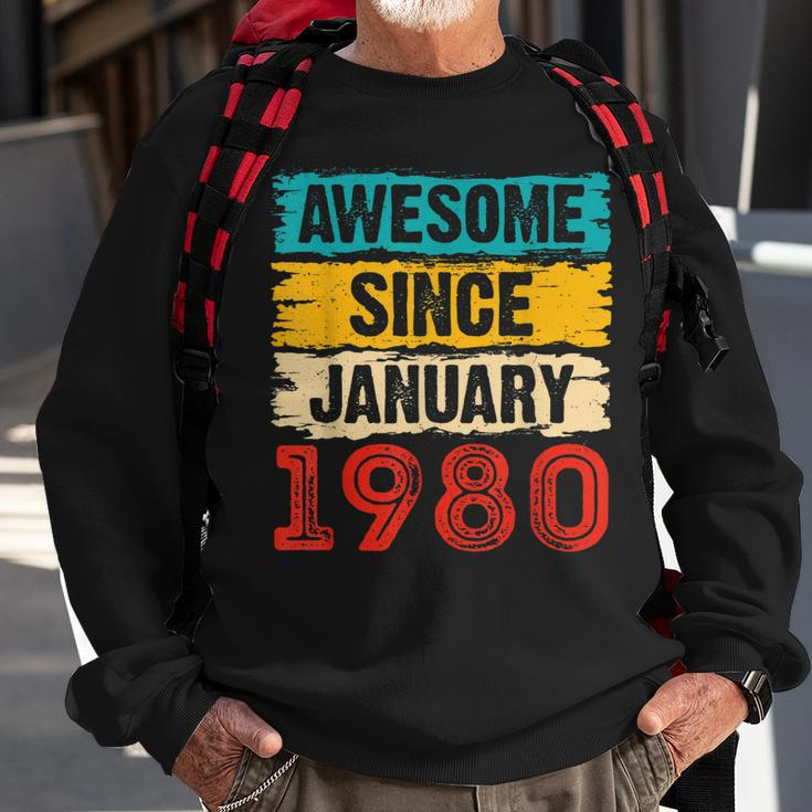43 Year Old Awesome Since Januar 1980 43 Geburtstag Geschenke Sweatshirt Geschenke für alte Männer