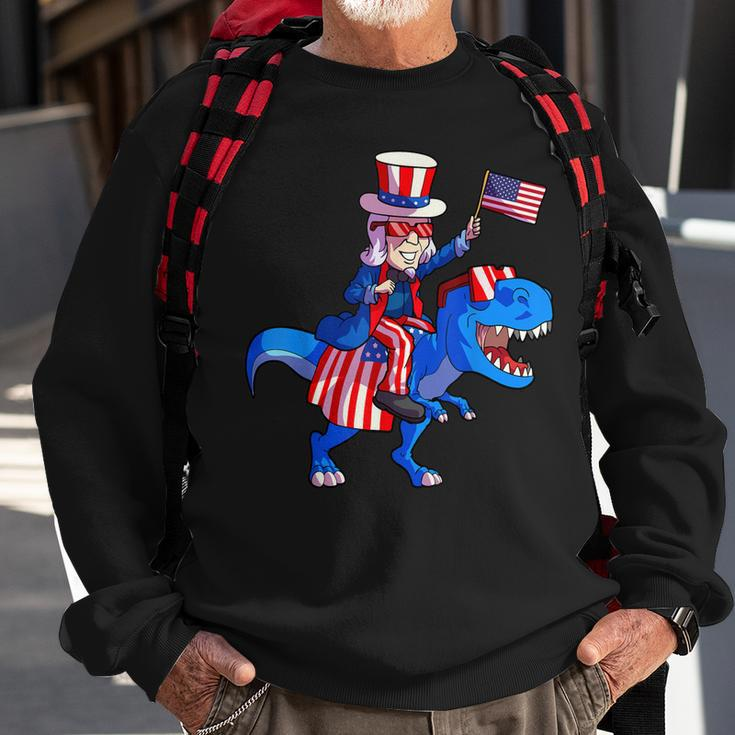 4Th Of July Kids Boys Uncle Sam DinosaurRex Sweatshirt Gifts for Old Men