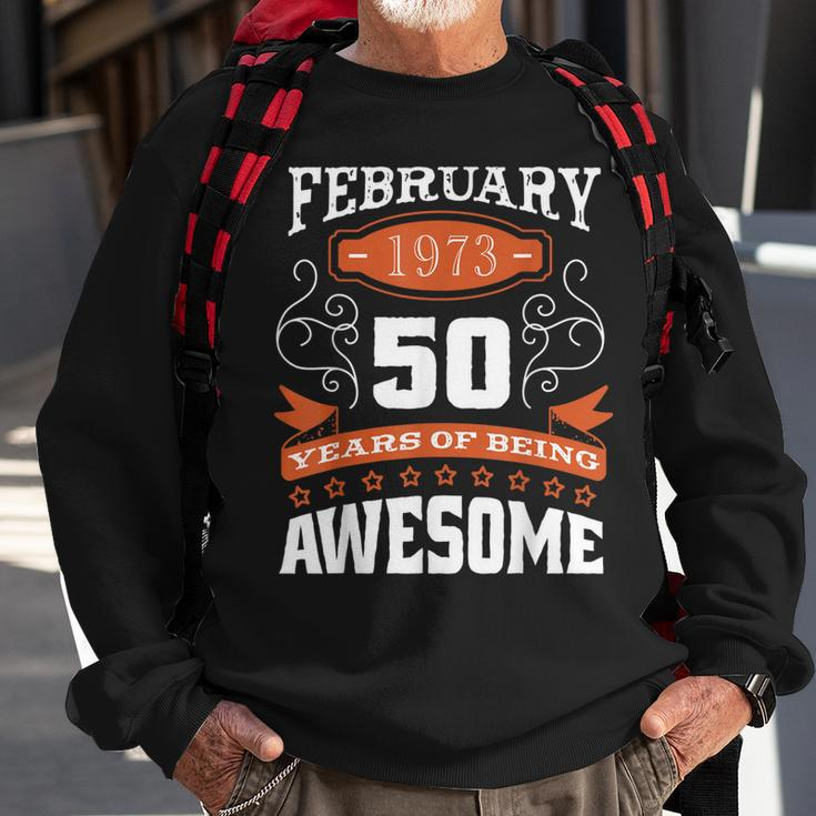 50 Geburtstag Im Februar 2023 Geboren Im Februar 1973 Sweatshirt Geschenke für alte Männer