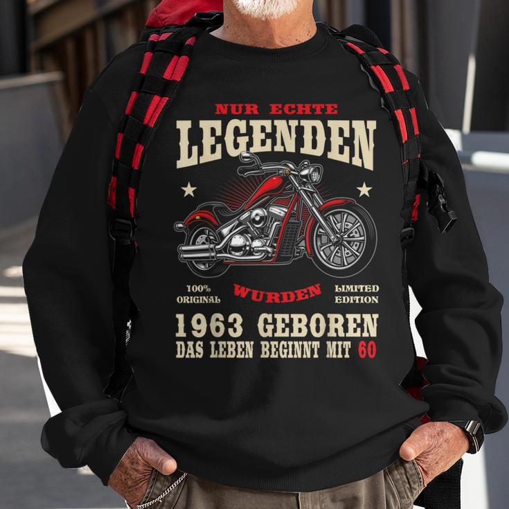 60. Geburtstag Biker Sweatshirt für Männer, Chopper Motorrad 1963 Design Geschenke für alte Männer