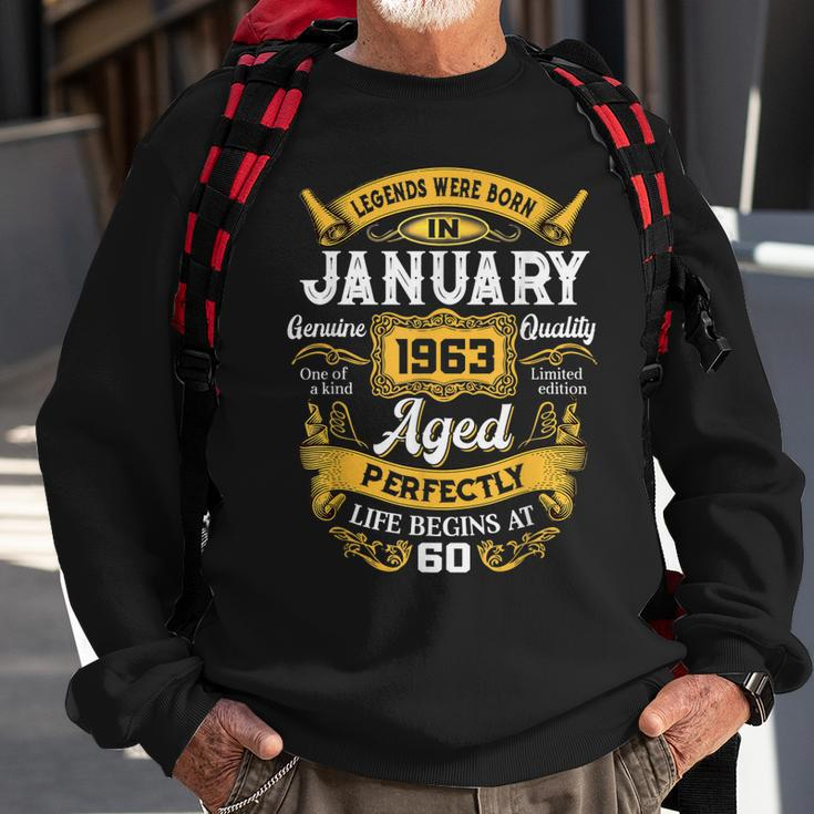 60 Years Old Gifts Legends Born In January 1963 60Th Bday Men Women Sweatshirt Graphic Print Unisex Gifts for Old Men