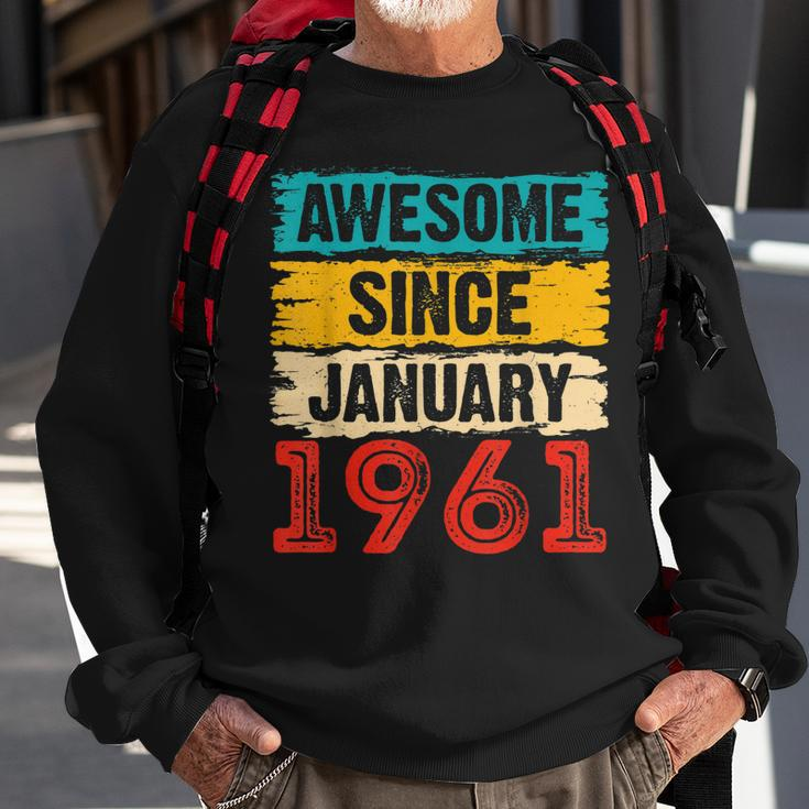 62 Year Old Awesome Since Januar 1961 62 Geburtstag Geschenke Sweatshirt Geschenke für alte Männer