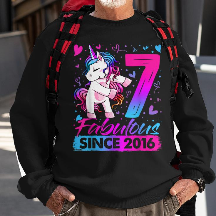 7 Years Old Flossing Unicorn Gifts 7Th Birthday Girl Party Sweatshirt Gifts for Old Men