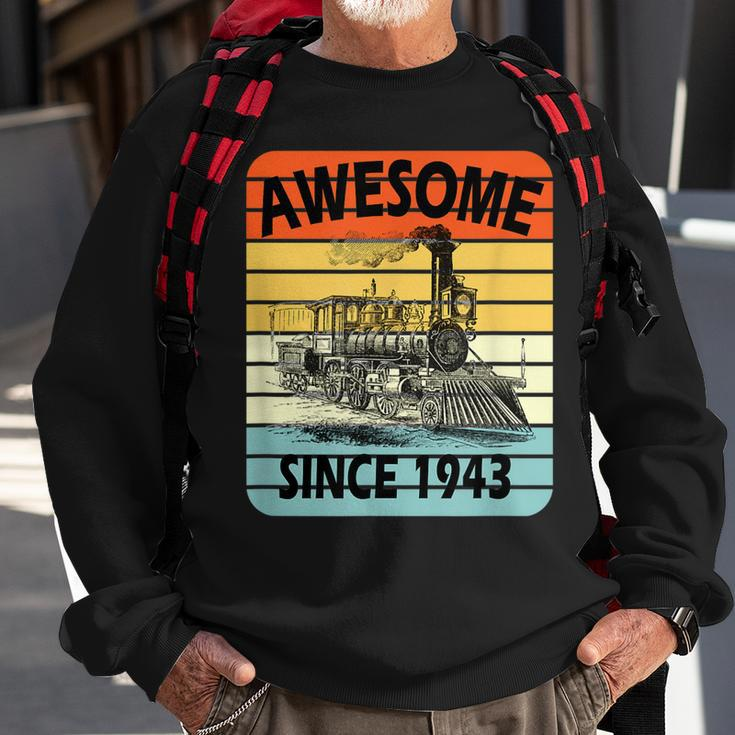 78Th Birthday Vintage Model Train Awesome Since 1943 Age 78 Sweatshirt Gifts for Old Men