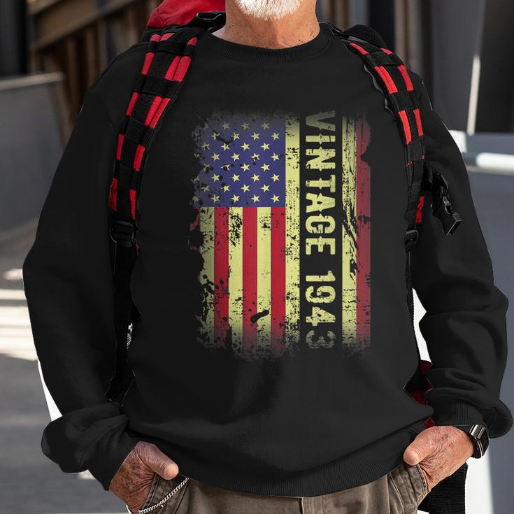 80 Year Old Gifts Vintage 1943 American Flag 80Th Birthday Sweatshirt Gifts for Old Men