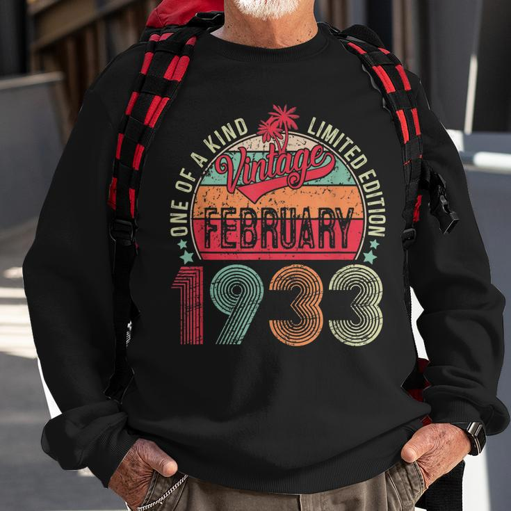 90 Year Old Vintage February 1933 90Th Birthday Men Women Sweatshirt Gifts for Old Men