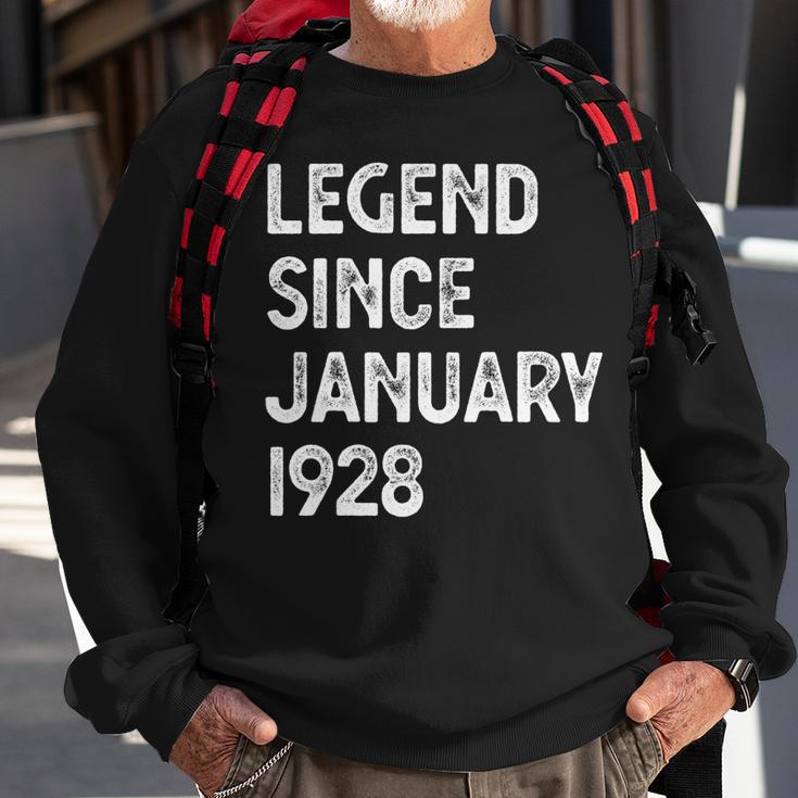 95 Geburtstag Männer Frauen Legende Seit Januar 1928 Langarm Sweatshirt Geschenke für alte Männer