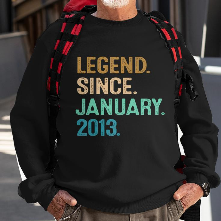 9Th Birthday Funny Gifts 9 Year Old Legend Since January 2013 V2 Sweatshirt Gifts for Old Men