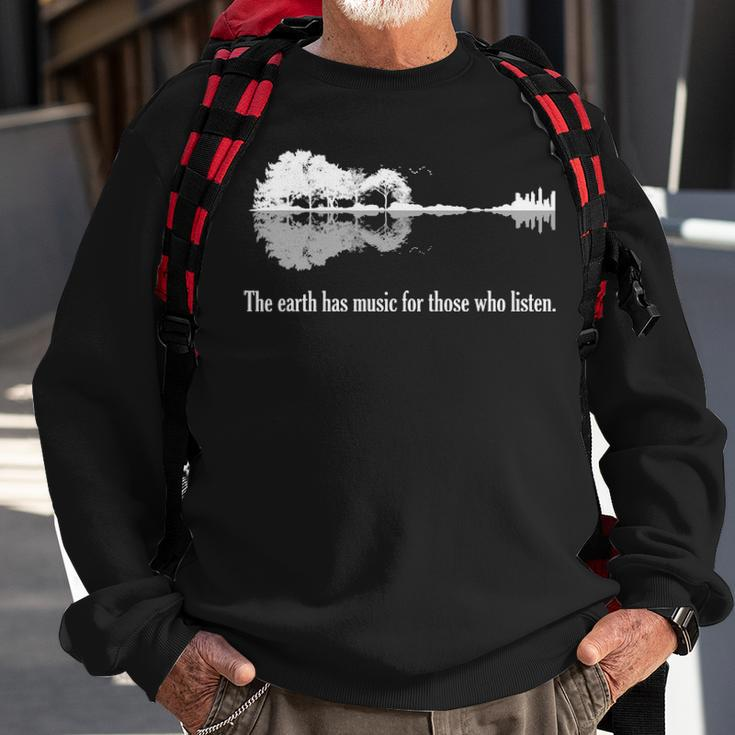Acoustic Guitar Earth Has Music For Those Who Listen Sweatshirt Gifts for Old Men