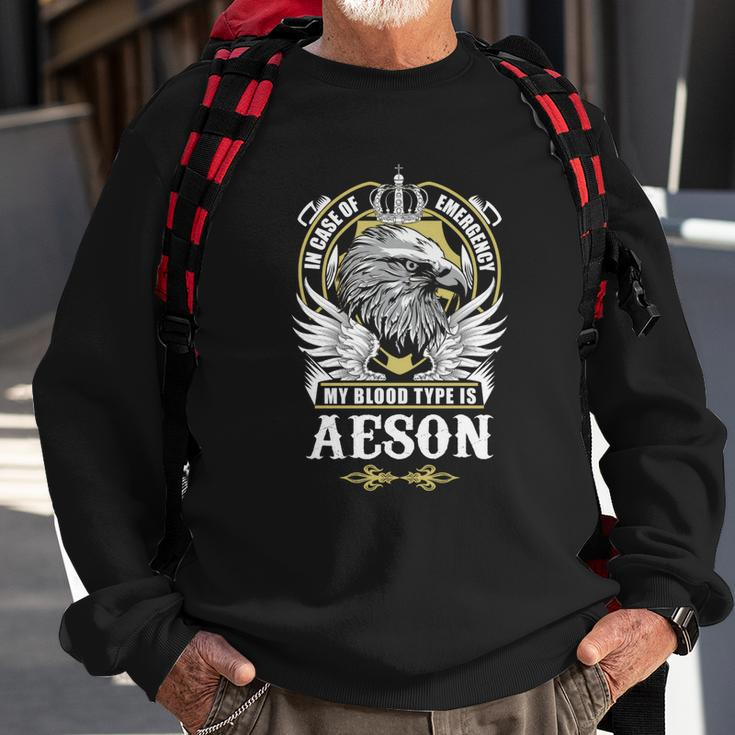 Aeson Name- In Case Of Emergency My Blood Sweatshirt Gifts for Old Men