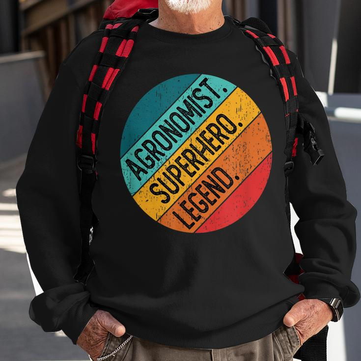 Agronom Superheld Legende Retro-Stil Sweatshirt, Agrar-Fan Vintage Look Geschenke für alte Männer