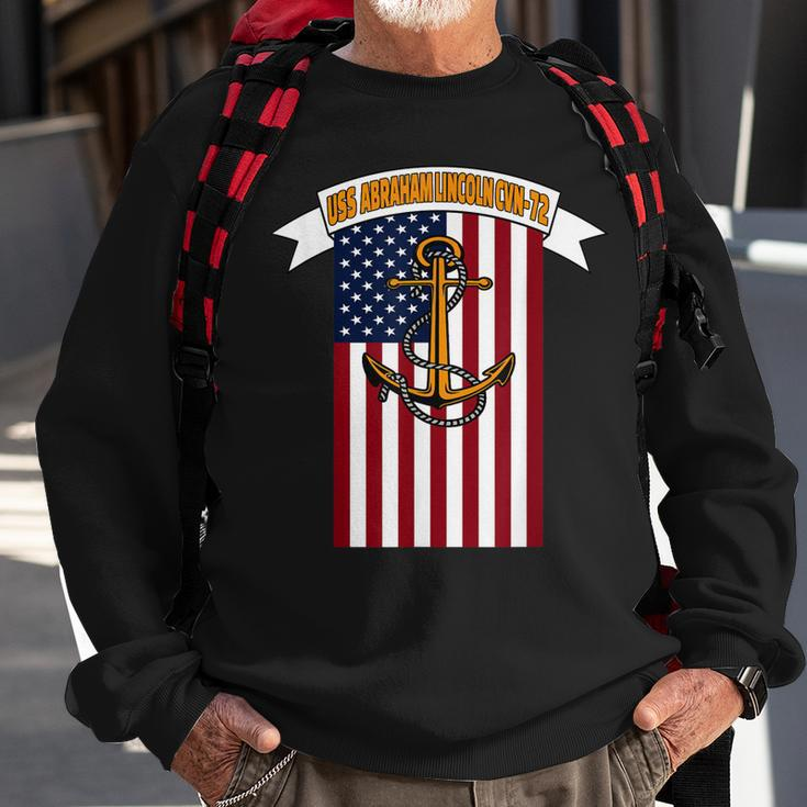 Aircraft Carrier Uss Abraham Lincoln Cvn-72 Veteran Dad Son Sweatshirt Gifts for Old Men