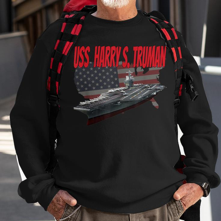 Aircraft Carrier Uss Harry S Truman Cvn-75 Grandpa Dad Son Sweatshirt Gifts for Old Men