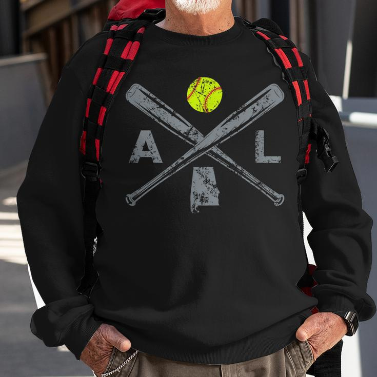 Alabama Softball Bats & Ball Retro Style Softball Player Sweatshirt Gifts for Old Men