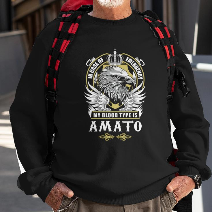 Amato Name- In Case Of Emergency My Blood Sweatshirt Gifts for Old Men