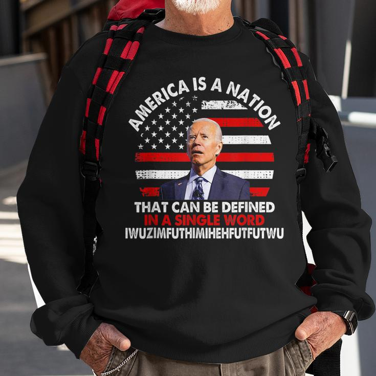 America Is A Nation That Can Be Defined In Single Word Biden Sweatshirt Gifts for Old Men