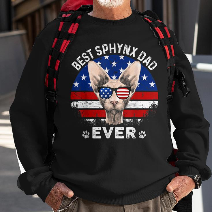 American Flag 4Th Of July Gift Sphynx DadCat Lovers Sweatshirt Gifts for Old Men