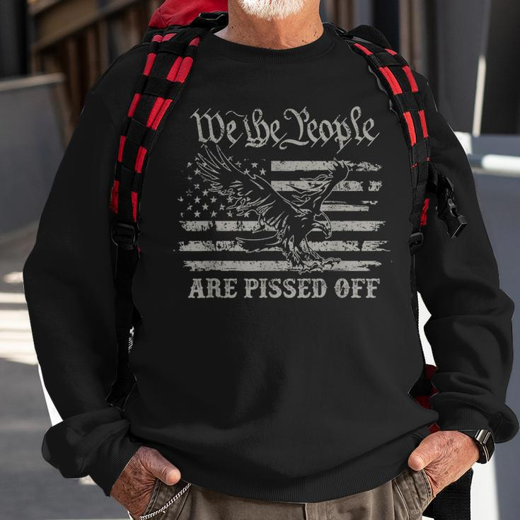American Flag Bald Eagle We The People Are Pissed Off Sweatshirt Gifts for Old Men