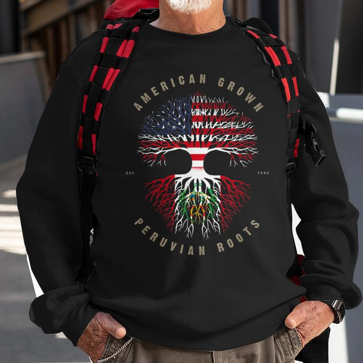 American Grown Peruvian Heart Love Peru Flag Men Women Sweatshirt Graphic Print Unisex Gifts for Old Men
