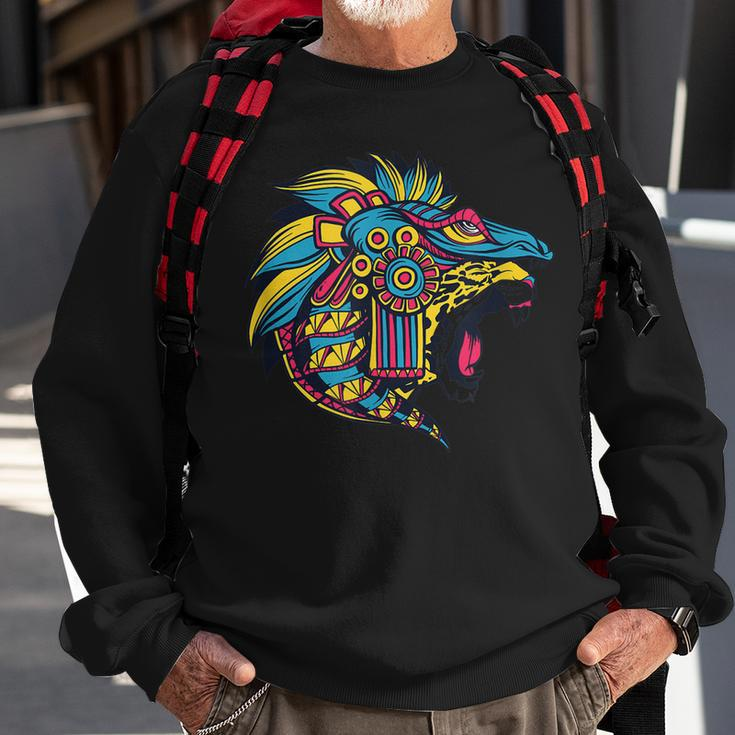 Ancient Ethnic Cheetah Aztec Art People Civilization Gift Men Women Sweatshirt Graphic Print Unisex Gifts for Old Men
