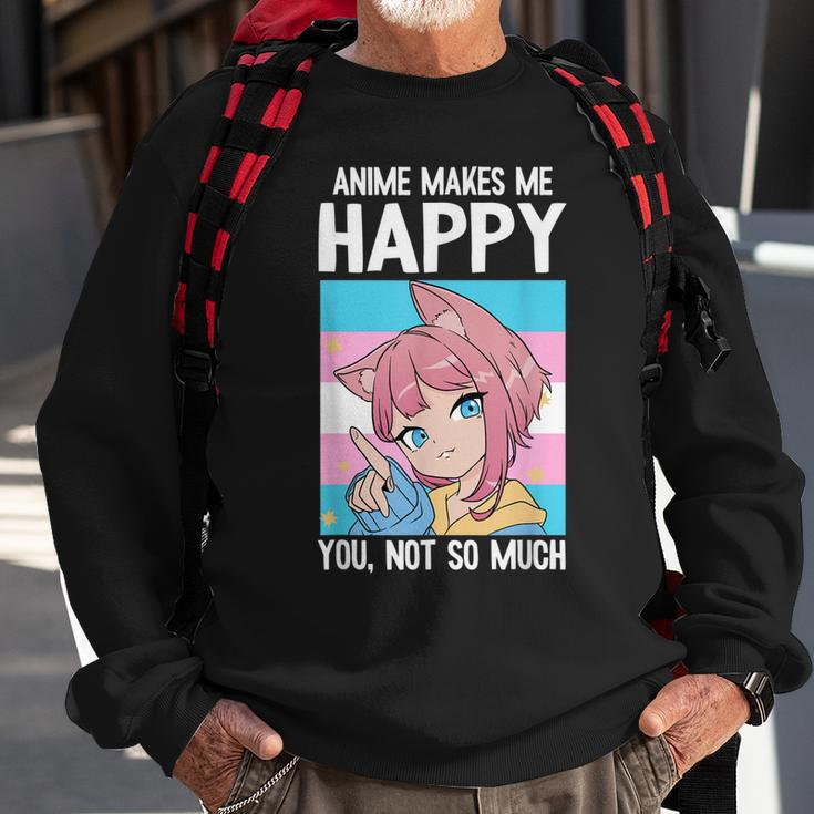 Anime Makes Me Happy You Not So Much Lgbt-Q Transgender Sweatshirt Gifts for Old Men
