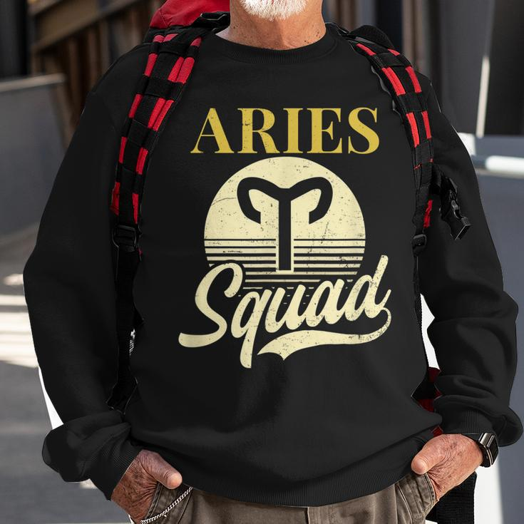Aries Zodiac Design Vintage Retro Squad Gift Sweatshirt Gifts for Old Men