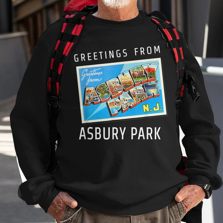 Asbury Park New Jersey Nj Travel Souvenir Gift Postcard Sweatshirt Gifts for Old Men